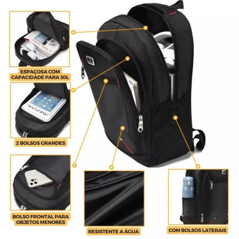 Mochila com carregador interno para notebook