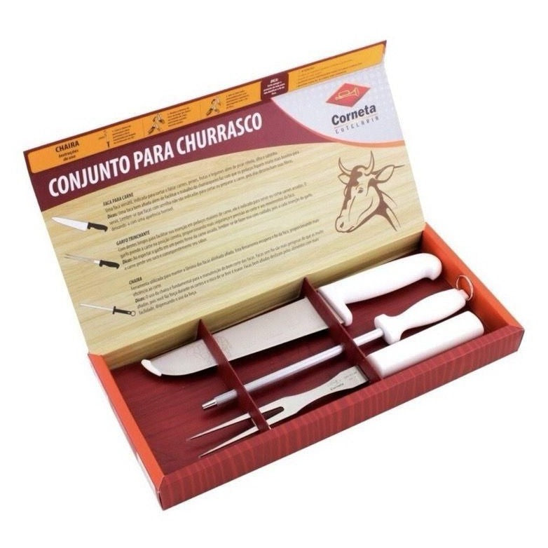 Conjunto para churrasco corneta